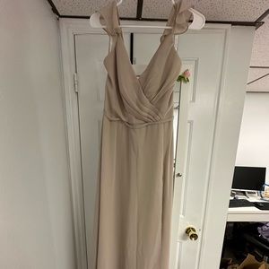 David Bridal- ruffle spaghetti strap chiffon bridesmaid dress